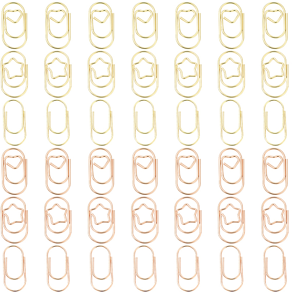 120 шт. 6 стили овальные железные скрепки, клипсы для закладок, Офисные и школьные принадлежности