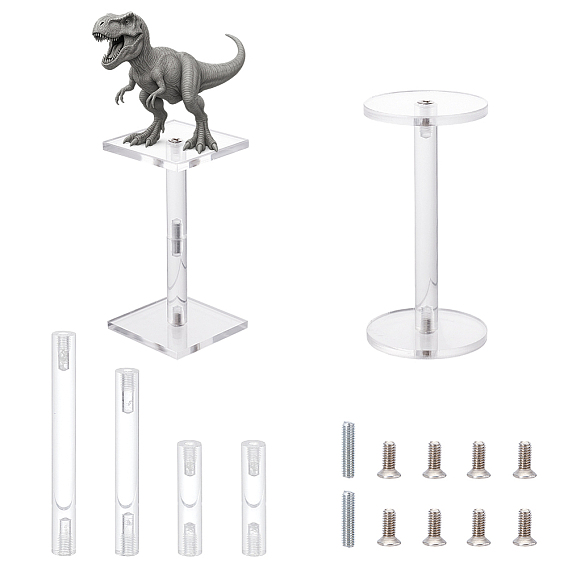 2 шт. 2 размеры круглые акриловые держатели для стояков моделей самолетов, с квадратным основанием