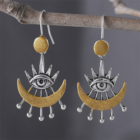 Серьги-подвески из цинкового сплава в стиле ретро, глаз Гора с луной