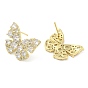 Cubic Zirconia Butterfly Stud Earrings, Brass Earrings for Women