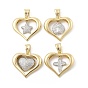 Латунные микро проложить кубического циркония подвески, без кадмия и без свинца, сердце прелести