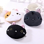 Cute Cat Velvet Zipper Wallets with Tag Chain, Coin Purses, Change Purse for Women & Girls