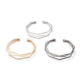 Triple Line Cuff Bangles, Wire Wrap Iron Open Bangle for Women