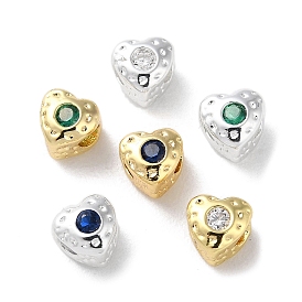 Perles de zircone cubiques en laiton micro pavé pour la saint-valentin, cœur