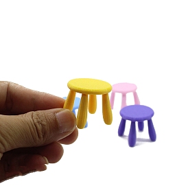 Пластиковые круглые табуретки миниатюрные украшения, аксессуары для домашнего кукольного домика с микро-ландшафтом, притворяясь опорными украшениями