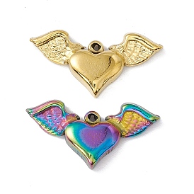 304 Stainless Steel Pendants, Heart Wing Charms