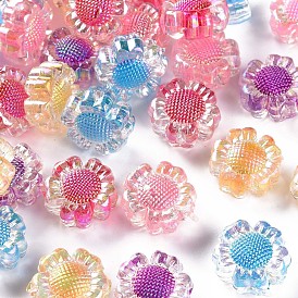 Perles acryliques transparentes, Perle en bourrelet, couleur ab , fleur