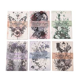 Floral Theme Scrapbook Paper Pad Sets, for DIY Album Scrapbook, Greeting Card, Background Paper, Diary Decorative