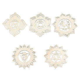 1 набор незаконченных богемных медитаций, символ энергии, деревянные подвесные наборы для украшения, чакра йога настенное искусство висячий орнамент, с веревкой