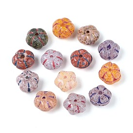 Краска для запекания Пикассо и стеклянные бусины, инкрустированные золотым металлом, цветок