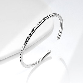 Браслеты-манжеты из латуни с гравировкой для женщин и мужчин, перо