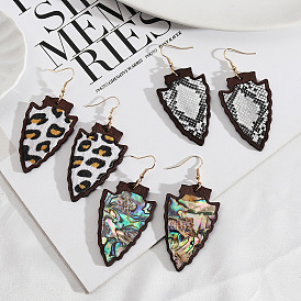 Boho Wood and Leather Statement Earrings for Women - European Style Fashion Jewelry