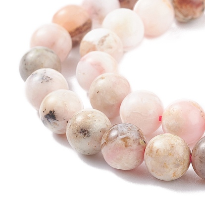 Round Natural Pink Opal Beads Strands