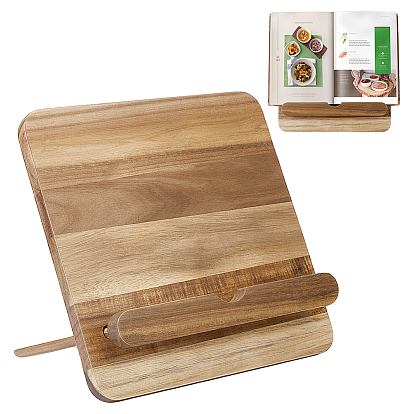 1 ensemble de support de livre de cuisine en bois à dossier incliné, rectangle