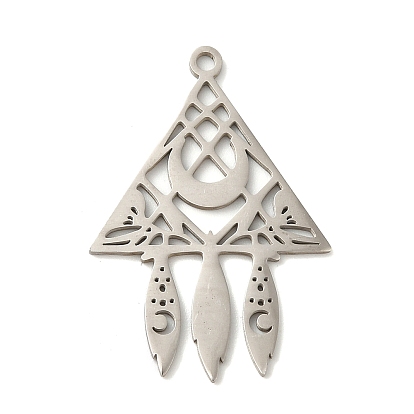 Pendentifs en acier inoxydable, pendentif fusée triangle