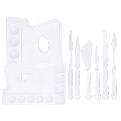 Пластиковый нож для картины маслом, инструменты рисования, с пластиковой акварельной масляной палитрой