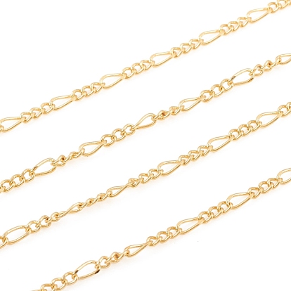 Brass Figaro Chain, Twisted Chain, Soldered, with Spool, for Jewelry Making