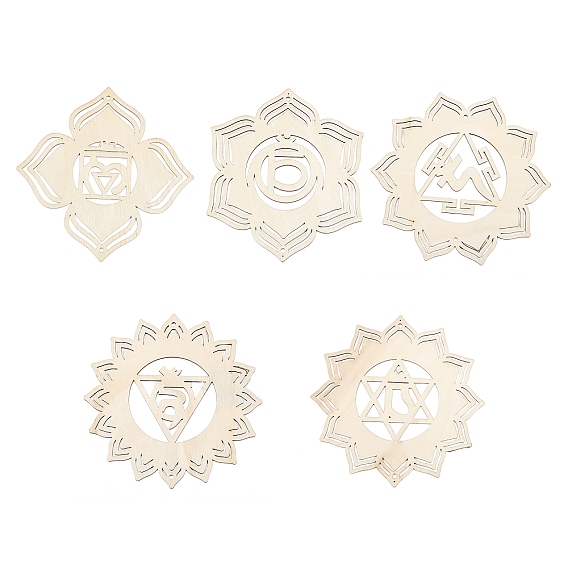 1 набор незаконченных богемных медитаций, символ энергии, деревянные подвесные наборы для украшения, чакра йога настенное искусство висячий орнамент, с веревкой