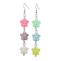 Acrylic Dangle Earrings, with 304 Stainless Steel Earring Hooks, Flower