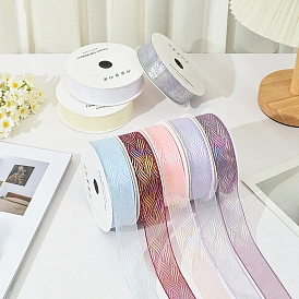 18M Iridescent Polyester Organza Ribbons, Garment Accessories, Gift Packaging