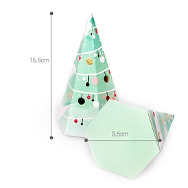 Cone Paper Bakery Boxes, Christmas Theme Gift Box, for Mini Cake, Cupcake, Cookie Packing