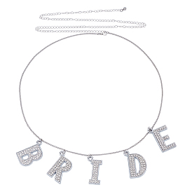 Кулон из сплава со стразами и надписью «невеста» из железа, цепочки для талии и живота