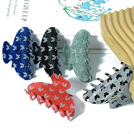 Butterfly Pattern PVC Claw Hair Clips, Claw Ponytail for Women and Girls