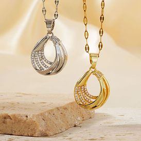 Элегантные французские латунные подвески-капли с микропаве из прозрачных кубических цирконий