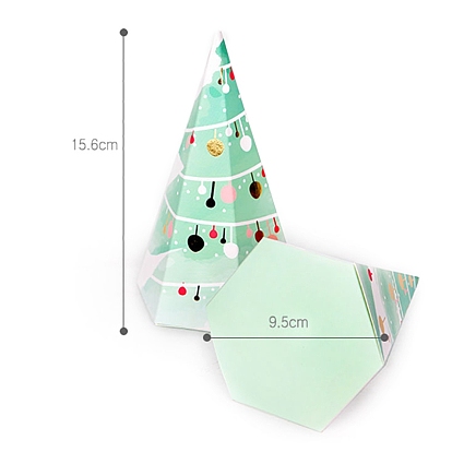 Cone Paper Bakery Boxes, Christmas Theme Gift Box, for Mini Cake, Cupcake, Cookie Packing