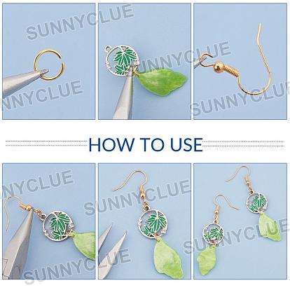 SUNNYCLUE DIY Dangle Earring Making Kits, with Resin & Alloy  & Cat Eye Pendants, Resin & Silicone Beads, Brass Earring Hooks, Iron Open Jump Rings & Eye Pin