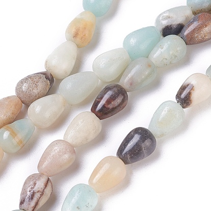 Natural Flower Amazonite Beads Strands, Drop