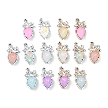 Подвески из сплава с ультрафиолетовым покрытием, со стеклом, без свинца и без кадмия, морковь, разноцветные