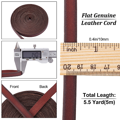 Gorgecraft Flat Leather Jewelry Cord, Jewelry DIY Making Material