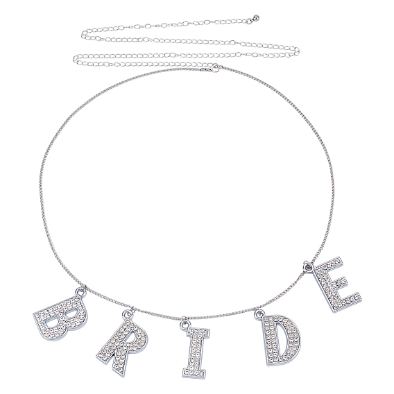 Кулон из сплава со стразами и надписью «невеста» из железа, цепочки для талии и живота