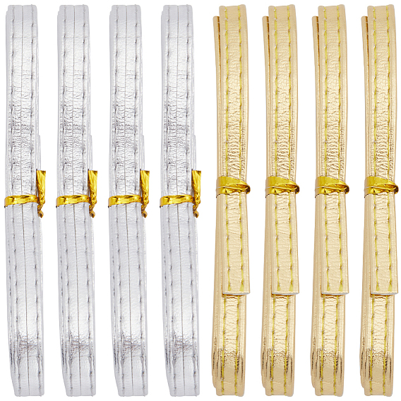 8шт 2 цвета плоский шнур из искусственной кожи, для изготовления лямок для сумок