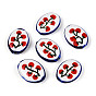 Handmade Porcelain Beads, Hand Painted Ceramic Beads, Famille Rose Porcelain, Oval & Tomato
