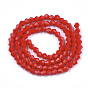 Opaque Solid Color Glass Beads Strands, Imitation Jade, Faceted, Bicone