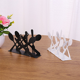 Paper towel holder coffee shop desktop solid color simple knife and fork style wrought iron paper towel holder production