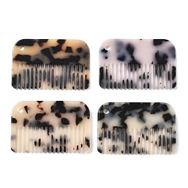 Подвески из ацетата целлюлозы, расческа с леопардовым узором