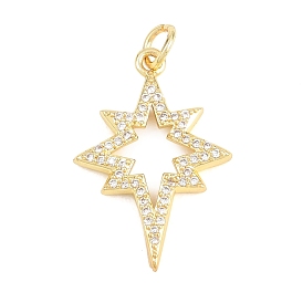 Латунные микропаве прозрачные подвески с фианитом, звезды прелести, долговечный, стойки покрытие, без свинца и без кадмия
