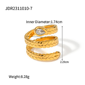 304 манжеты из нержавеющей стали с кубическим цирконием, змея, золотые