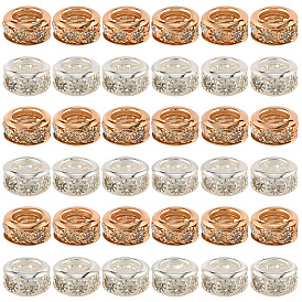 50шт 2 цветные латунные бусины со стразами, рондель