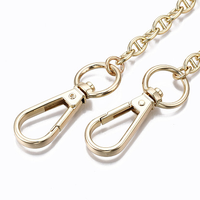 Bag Chains Straps, Brass Mariner Link Chains, with Alloy Swivel Clasps, for Bag Replacement Accessories