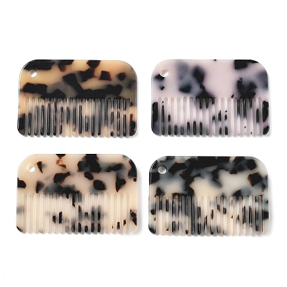 Подвески из ацетата целлюлозы, расческа с леопардовым узором