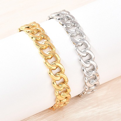 304 браслеты из кубинской цепочки из нержавеющей стали, шарнирные браслеты для женщин