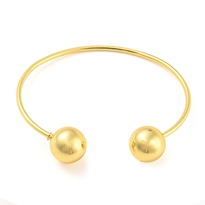 Round Beaded Brass Cuff Bangles, Long-Lasting Plated, Cadmium Free & Lead Free