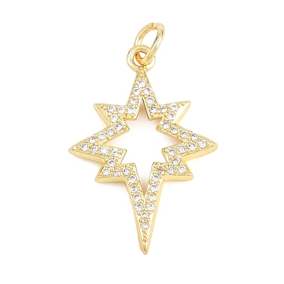 Латунные микропаве прозрачные подвески с фианитом, звезды прелести, долговечный, стойки покрытие, без свинца и без кадмия