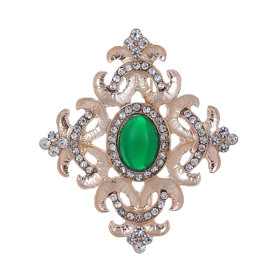 Броши в стиле барокко из цинкового сплава с ромбами и стразами