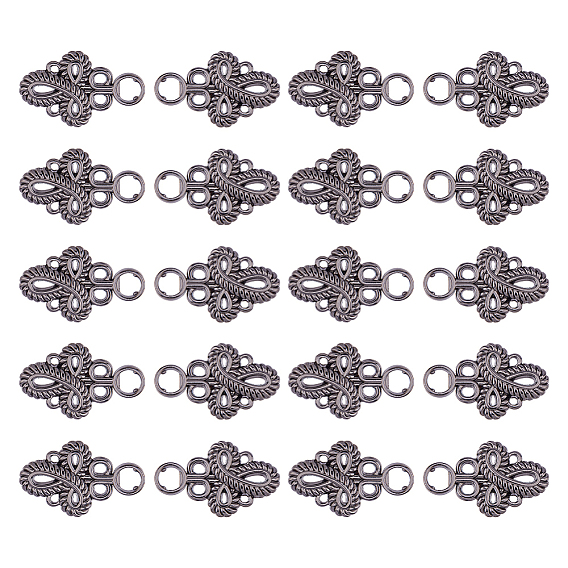 20Pcs Knot Zinc Alloy Adjustable Jean Button Pins, Waist Tightener, Sewing Fasteners for Garment Accessories