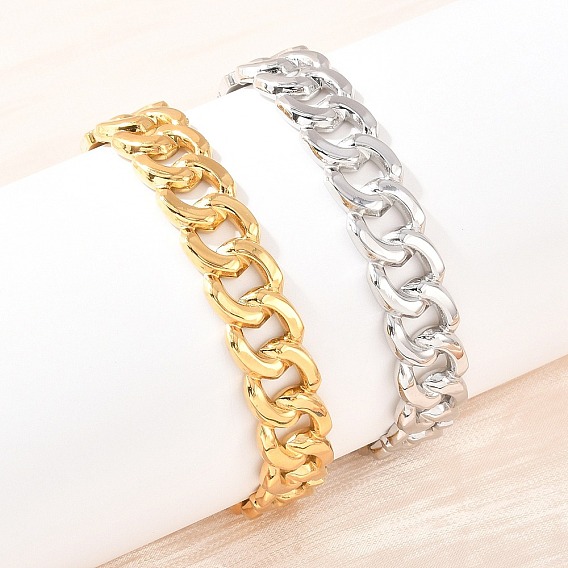 304 браслеты из кубинской цепочки из нержавеющей стали, шарнирные браслеты для женщин